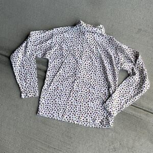 90s vintage ditsy floral print cotton turtleneck cottagecore prairie size medium